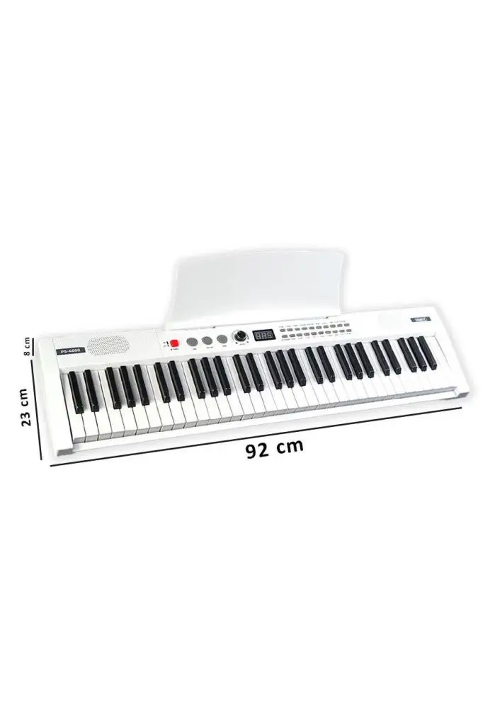 Midex PS4000WH Tuş Hassasiyetli 61 Tuşlu Org Bluetooth USB Midi METOD (Sustain Pedalı Çanta)