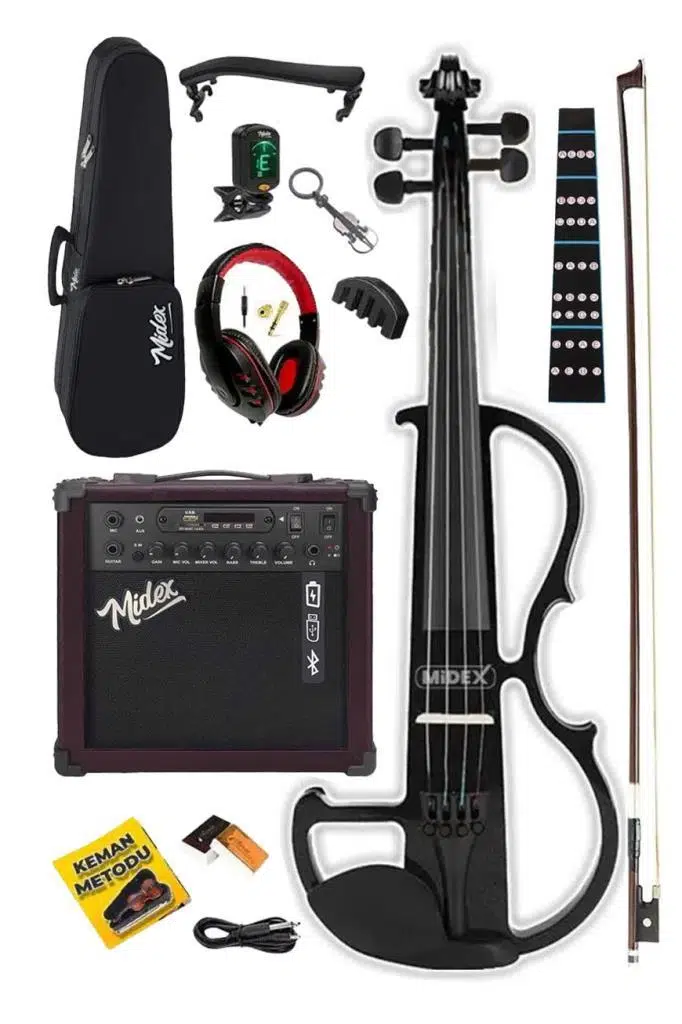 Midex RCZ-606BK-AMP Elektro Keman ve Şarjlı Anfi Seti