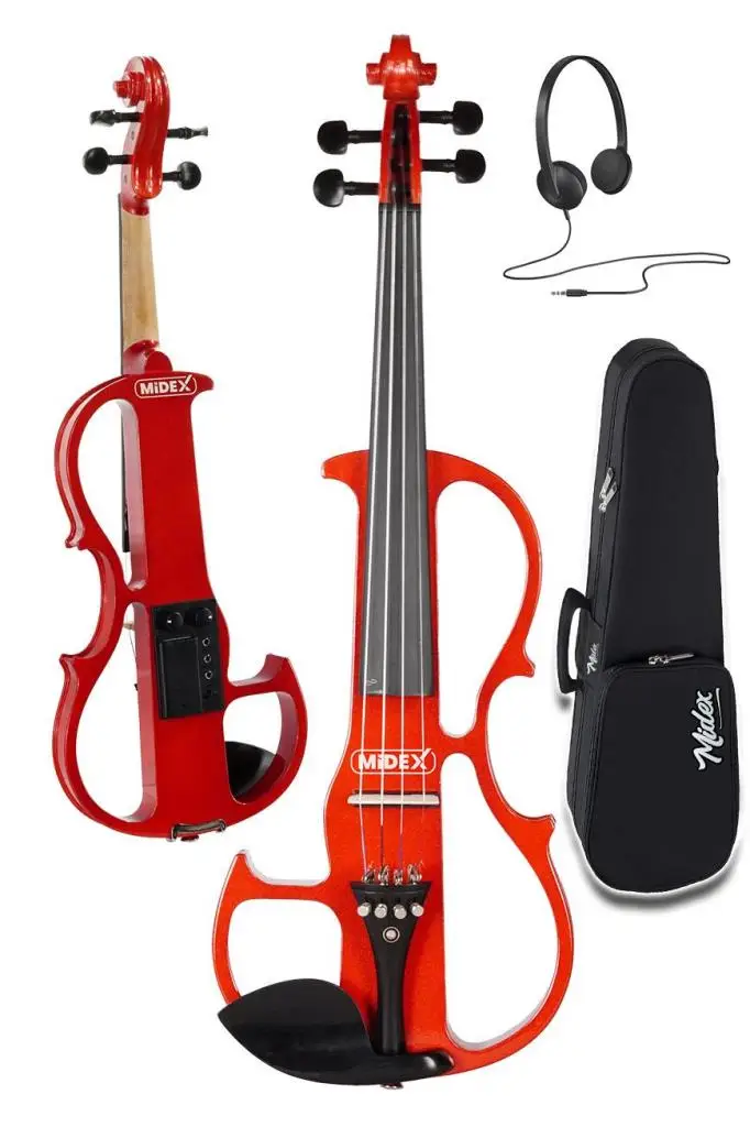 Midex RCZ606RD-XAMP Elektro Keman + Şarjlı Mikrofonlu Portatif Amfi Full Set Red