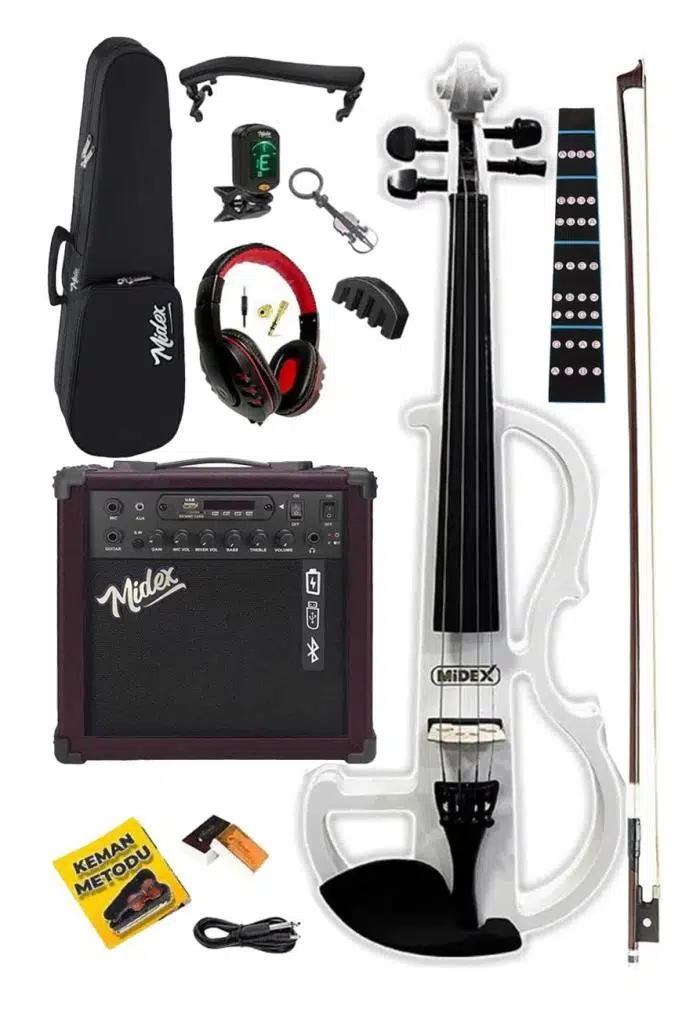 Midex RCZ-606WH-AMP Elektro Keman ve Şarjlı Anfi Seti
