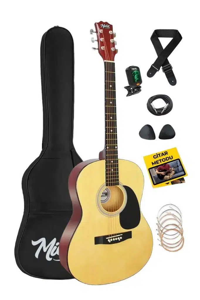 Midex RG-530NT-OUT Kaliteli Natural 40 İnç Akustik Gitar Seti 4/4 Yetişkin(OUTLET)