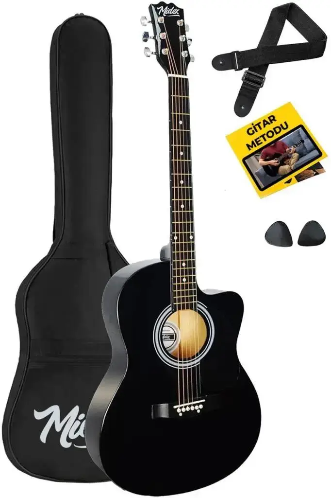 Midex RG-540BK-OUT Kesik Kasa Siyah 40 İnç Akustik Gitar Seti 4/4 (OUTLET)