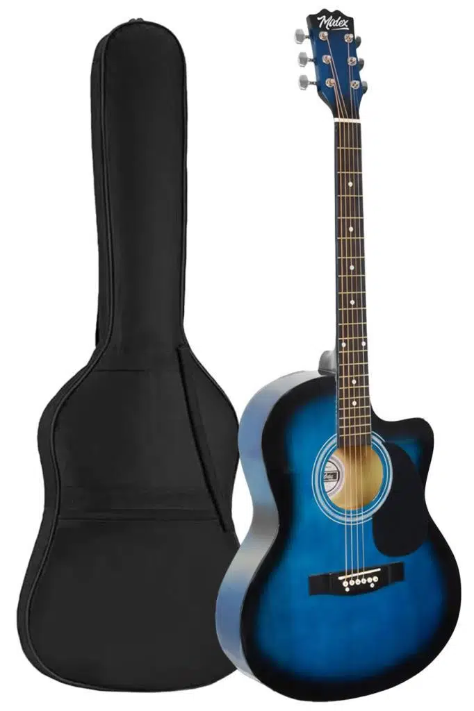 Midex RG-540BL Kaliteli Kesik Kasa Mavi 40 İnç Akustik Gitar Seti 4/4 Yetişkin