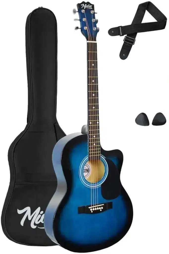 Midex RG-540BL-OUT Kesik Kasa Mavi 40 İnç Akustik Gitar Seti 4/4 (OUTLET)