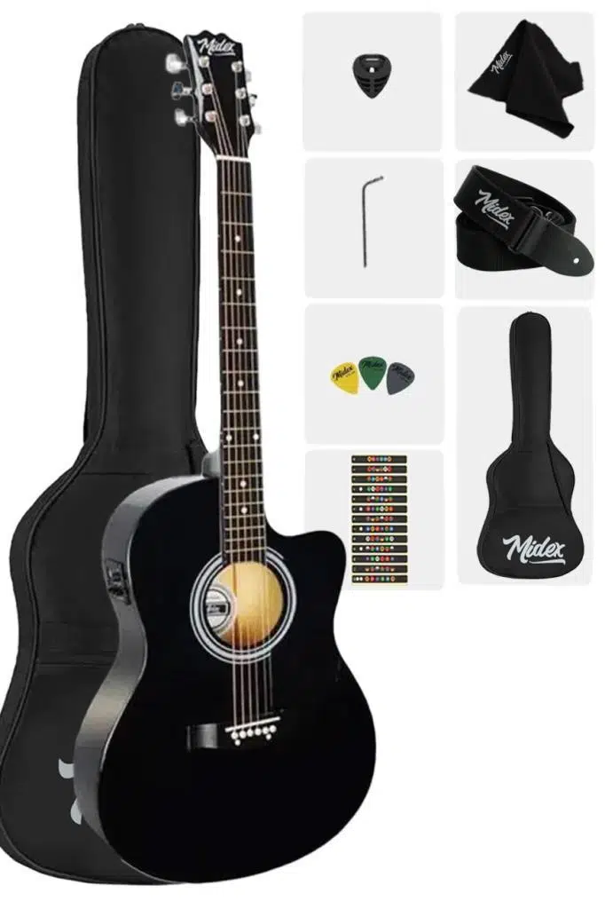 Midex RG-560BK-OUT Pack Siyah Elektro Akustik Gitar Full Set Ekolayzerli 40 İnç 4/4 Yetişkin(OUTLET)
