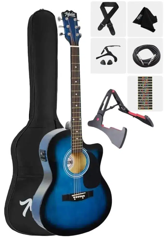 Midex RG-560BL-OUT Pack Mavi Elektro Akustik Gitar Full Set Ekolayzerli 40 İnç 4/4 Yetişkin(OUTLET)