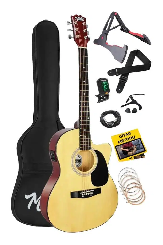 Midex RG-560NT-OUT Pack Natural Elektro Akustik Gitar Full Set Ekolayzerli 40 İnç 4/4 Yetişkin(OUTLET)