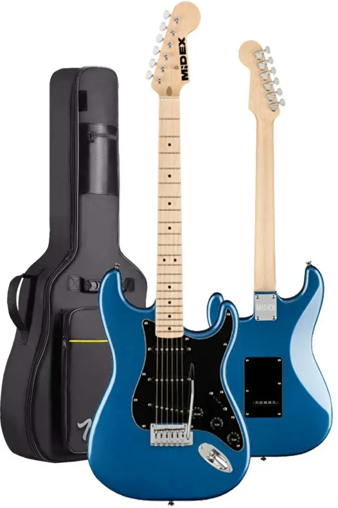 Midex RPH-30BL Maple Klavye Strat Kasa SSS Elektro Gitar Seti