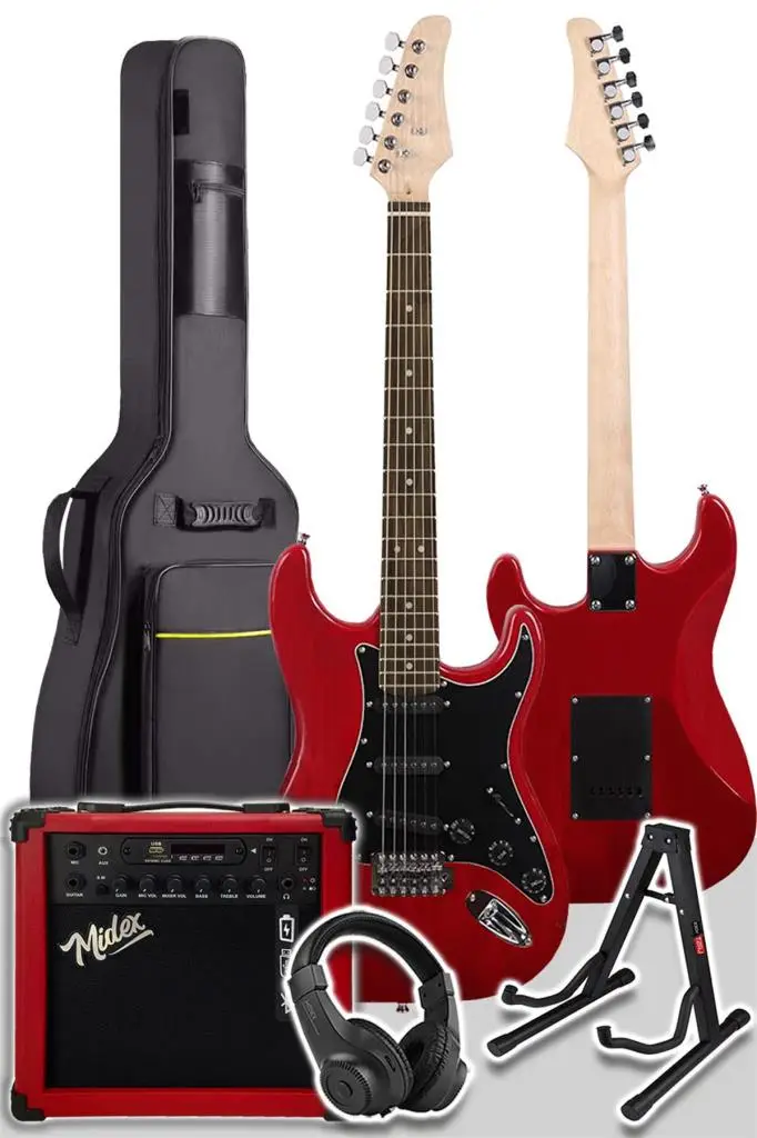 Midex RPH-30RD-25AMP Gül Klavye SSS 25W Amfili Elektro Gitar Seti