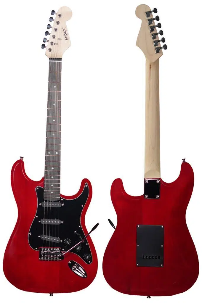 Midex RPH-30RD Gül Klavye Strat Kasa SSS Elektro Gitar Seti