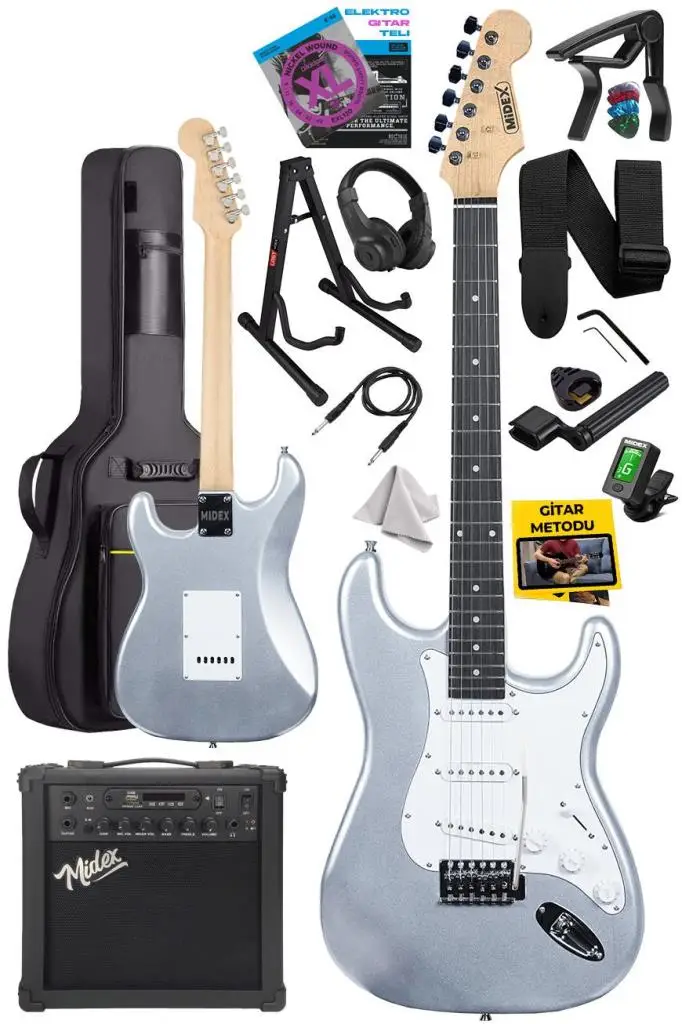 Midex RPH-30SL-25AMP Gül Klavye SSS 25W Amfili Elektro Gitar Seti