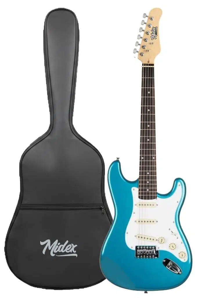 Midex RPH-30TR Turkuaz Renk Gül Klavye Strat Kasa SSS Elektro Gitar Seti