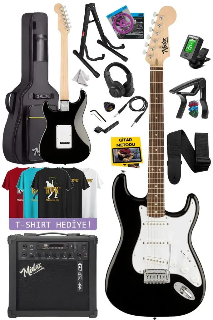 Midex RPH-30WB-TGIFT Gül Klavye SSS 25W Amfili Elektro Gitar (T-Shirt Hediye)