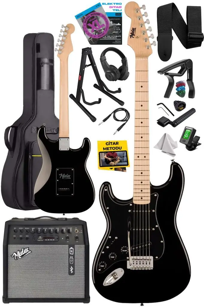 Midex RPH-31BK-50AMP Solak Elektro Gitar 50W Amfili Full Set