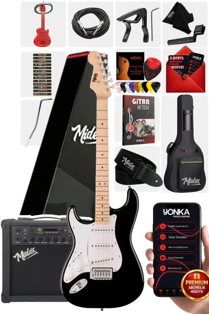 Midex RPH-31WB-25AMP Solak Elektro Gitar 25W Amfili Full Set