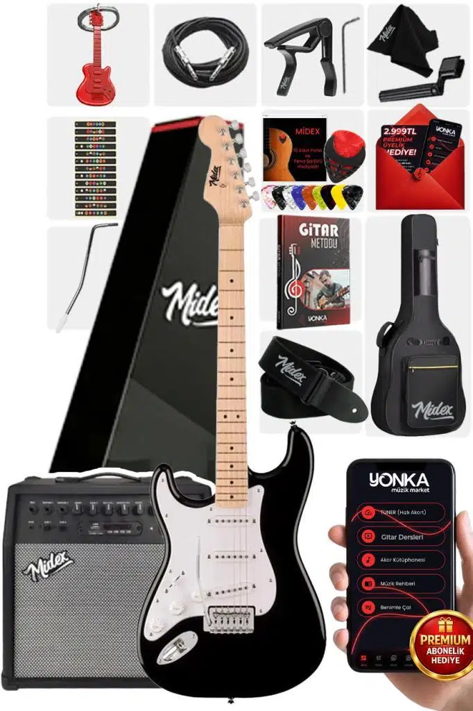 Midex RPH-31WB-50AMP Solak Elektro Gitar 50W Amfili Full Set