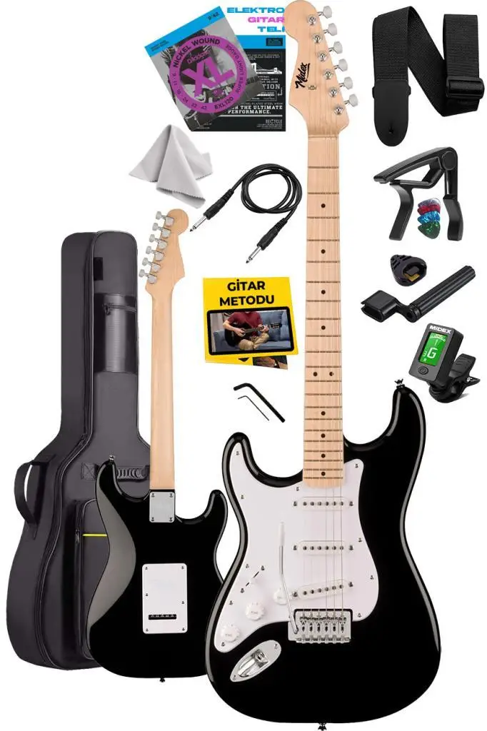 Midex RPH-31WB Solak Elektro Gitar Seti Maple Klavye Strat Kasa SSS Manyetik