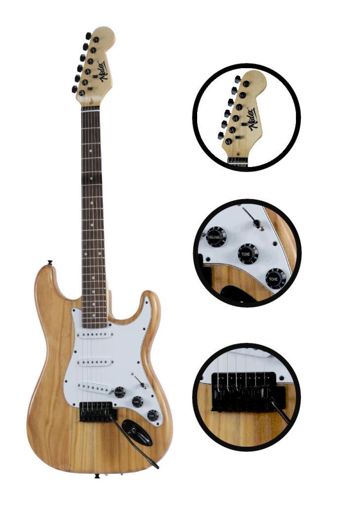 Midex RPH-320WD Ahşap Renk Strat Kasa SSS Elektro Gitar Seti