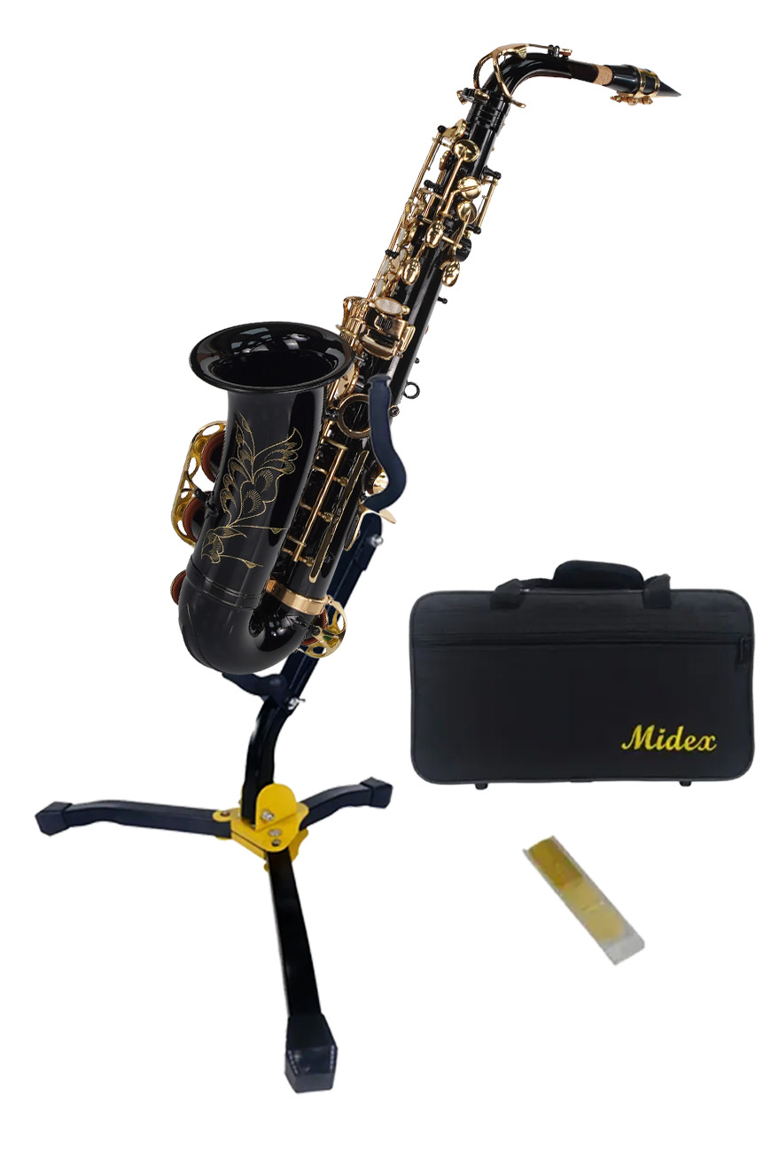 Midex SF-701ST Standlı Profesyonel Alto Saksafon (STAND Çanta ve Aksesuar Dahil (Mib)