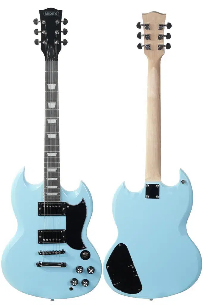 Midex SG-Special-LTB Profesyonel SG Kasa HH Elektro Gitar Seti Turkuaz