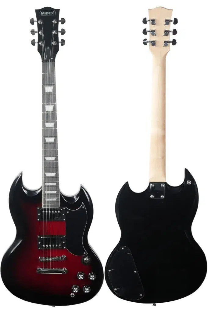 Midex SG-Special-RDS Profesyonel SG Kasa HH Elektro Gitar Seti Kırmızı Sunburs