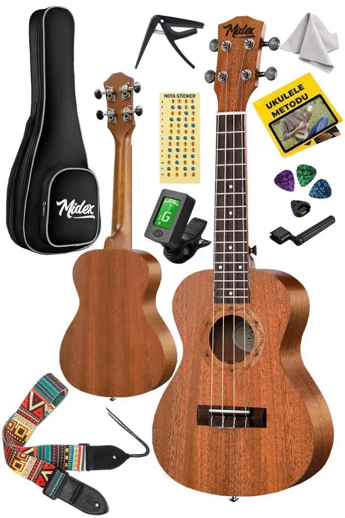 Midex SP-21MC Set Maun Soprano Ukulele (Softcase Tuner Capo Metod Nota Sticker Askı Pena)