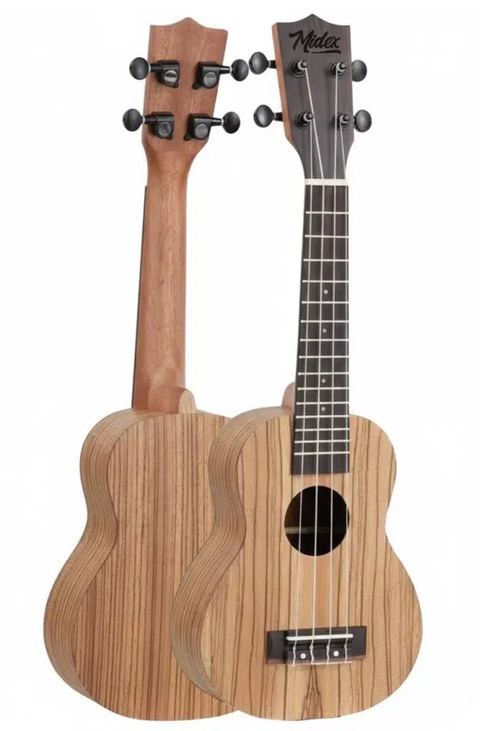 Midex SPA-211 Zebrano Ağacı Kaliteli Soprano Ukulele Seti