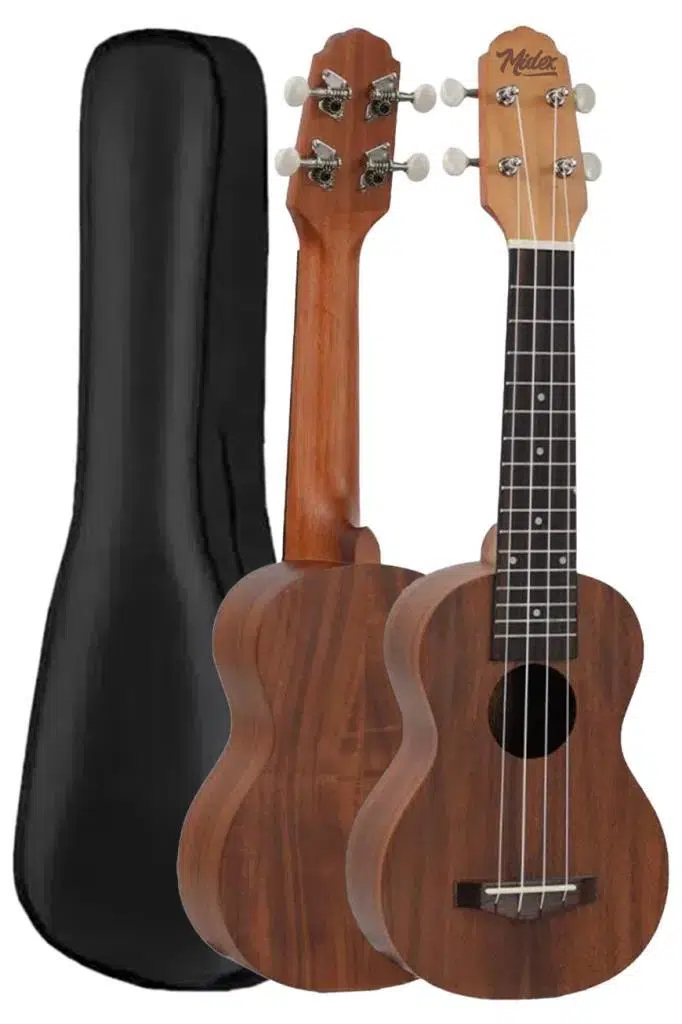 Midex SPA-241 Koa Ağacı Kaliteli Soprano Ukulele Seti