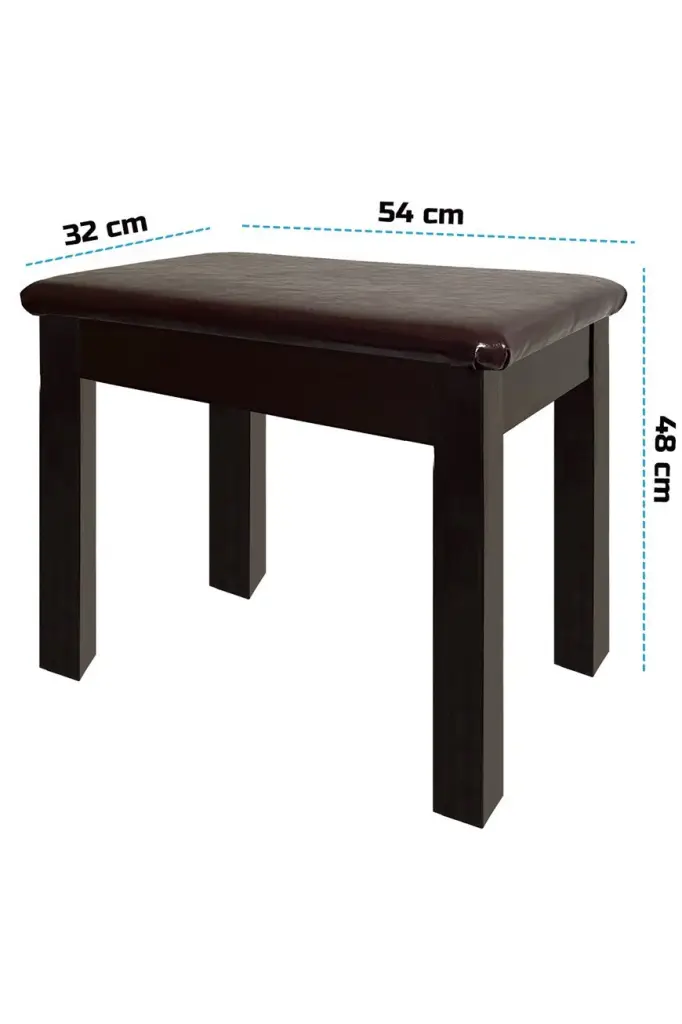 Midex TBX-144SR Üst Kalite Piyano Taburesi Gizli Bölmeli Kahve Renk (32x54x48)