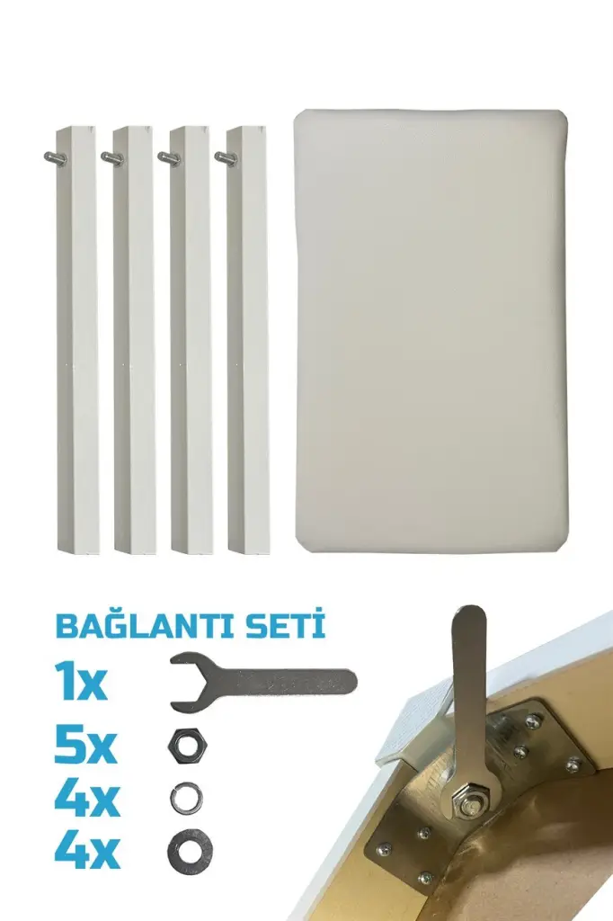Midex TBX-144WH Üst Kalite Piyano Taburesi Gizli Bölmeli Beyaz Renk (32x54x48)