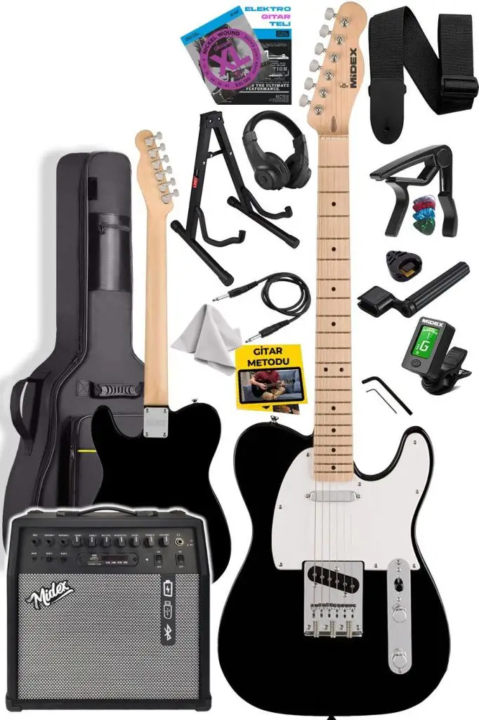 Midex TLX-50WB-50AMP Tele Kasa Maple Klavye 2 Single-Coil 50W Amfili Elektro Gitar