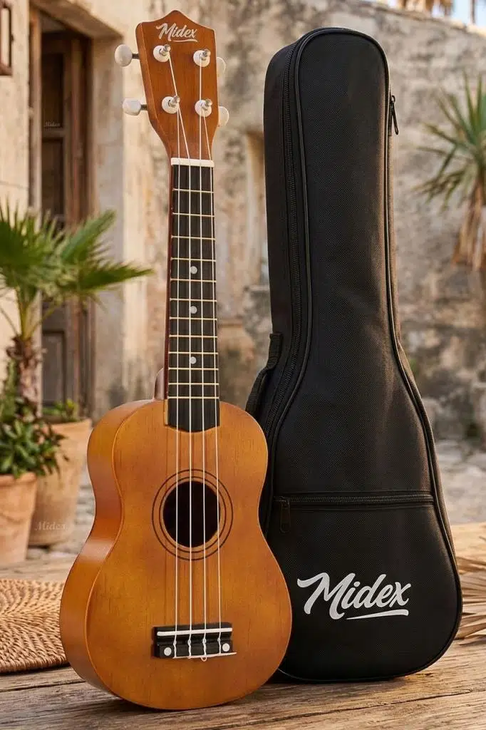 Midex UKX-233M Kahverengi Concert Ukulele (Askı Çanta Metod Pena)
