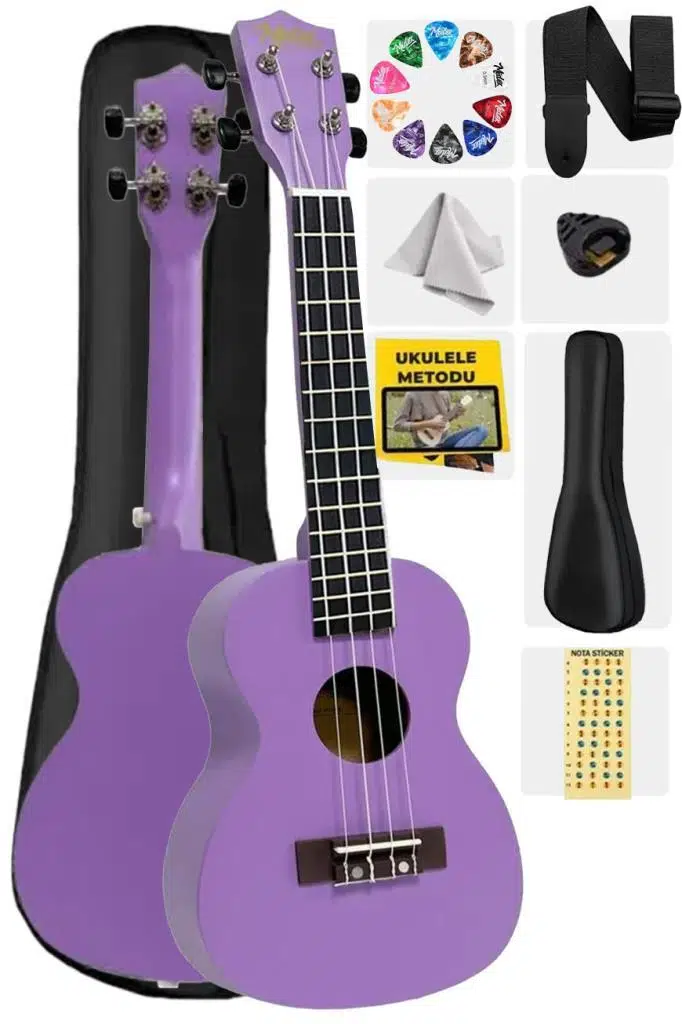 Midex UKX-233PRP Mor Concert Ukulele (Askı Çanta Metod Pena)