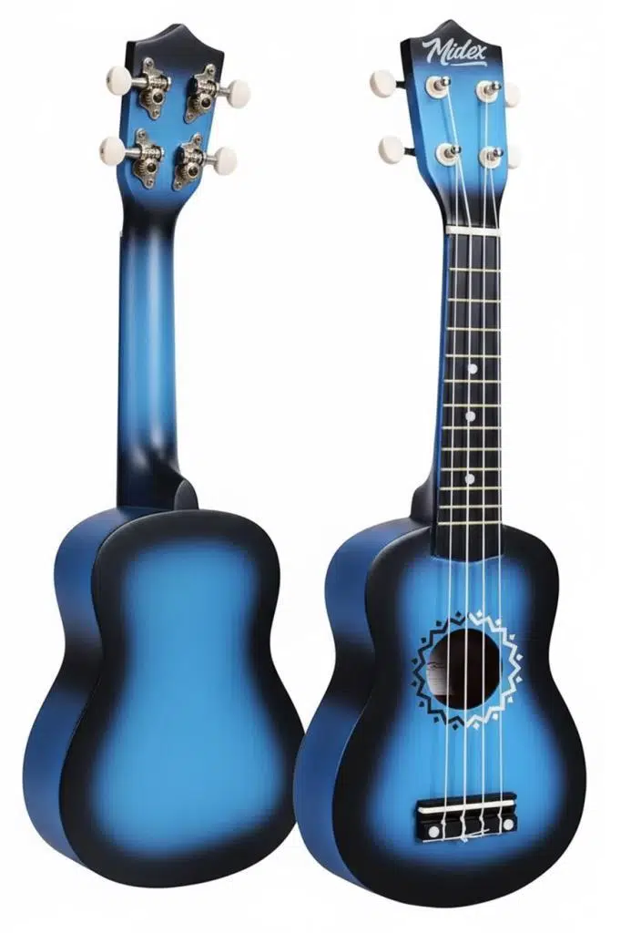 Midex UKX-500BL Sunburs Efektli Maun Soprano Ukulele Full Set