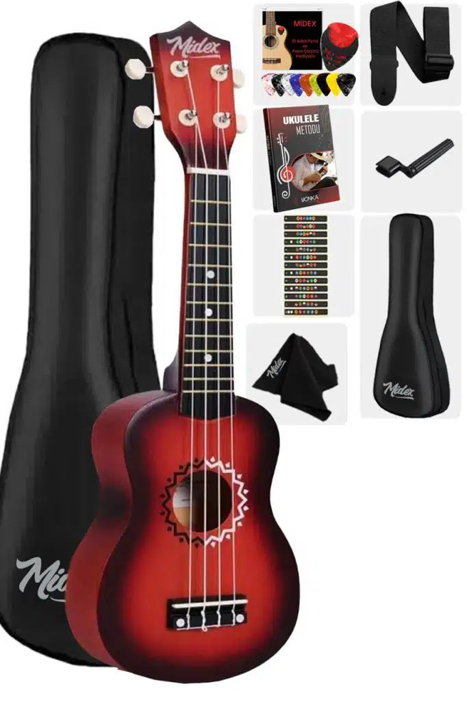 Midex UKX-500RD Soprano Ukulele Full Set (OUTLET)