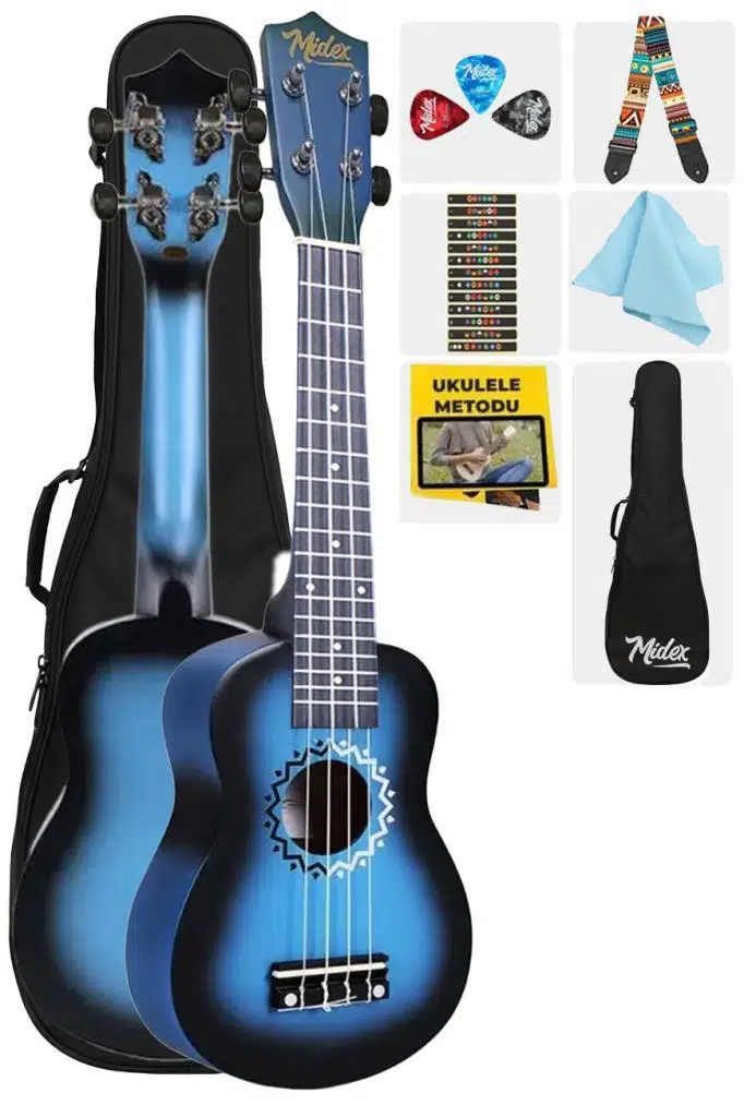 Midex UKX-600BL-OUT Sunburs Efektli Maun Concert Ukulele (OUTLET)