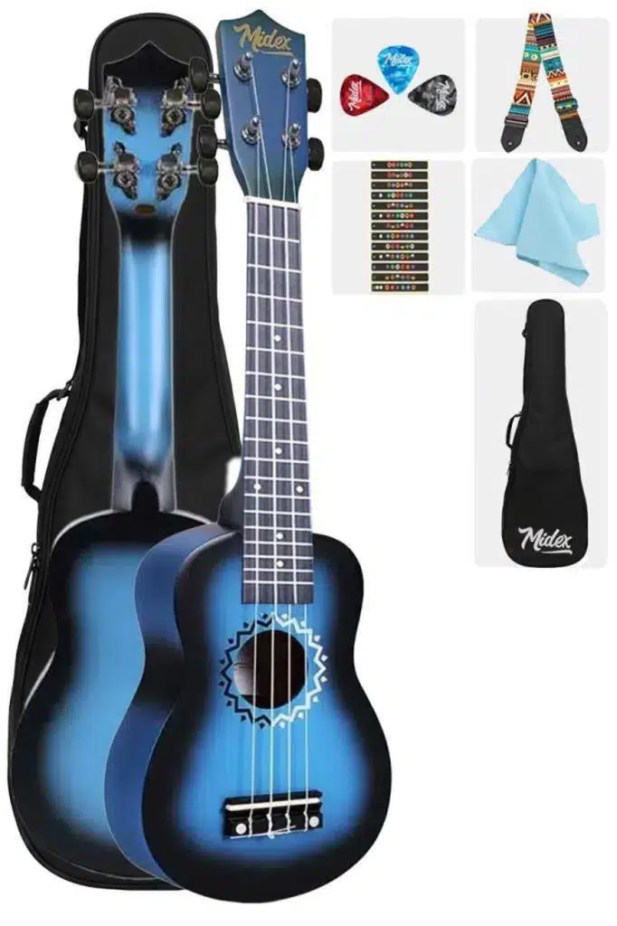 Midex UKX-600BL-OUT Sunburs Efektli Maun Concert Ukulele (OUTLET)