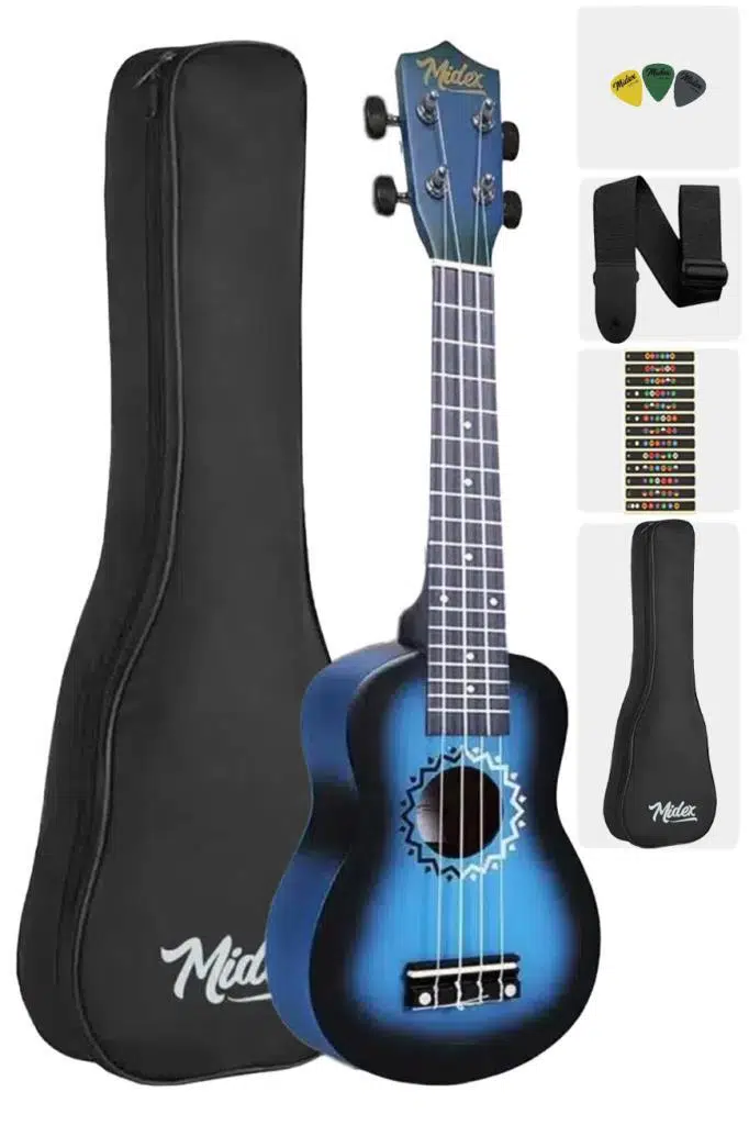 Midex UKX-600BL-OUT Sunburs Efektli Maun Concert Ukulele (OUTLET)