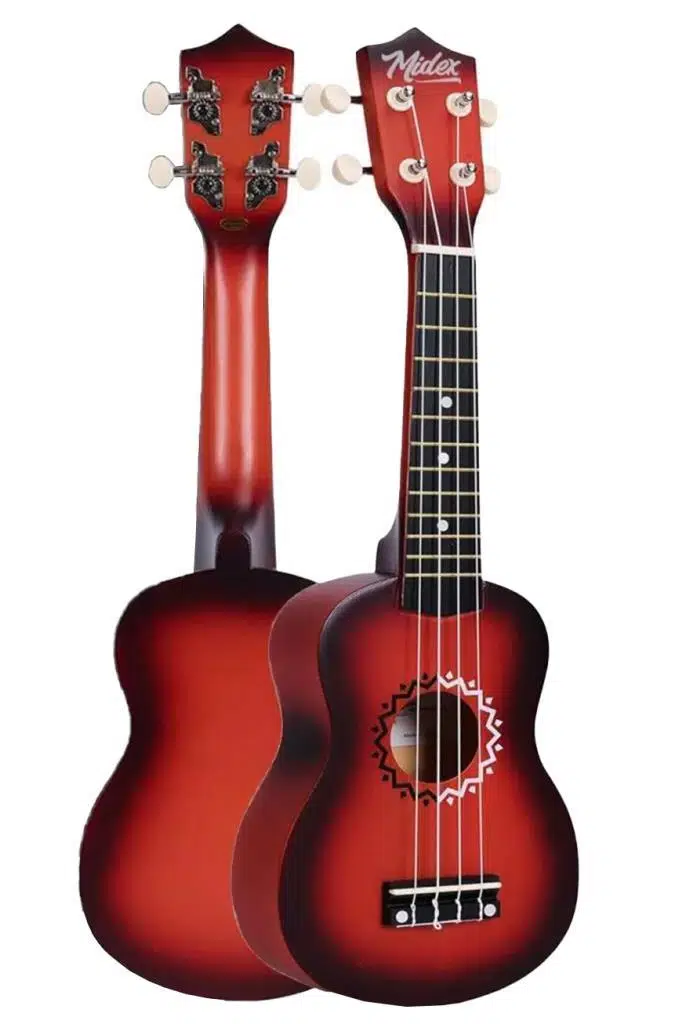 Midex UKX-600RD Sunburs Efektli Maun Concert Ukulele Full Set