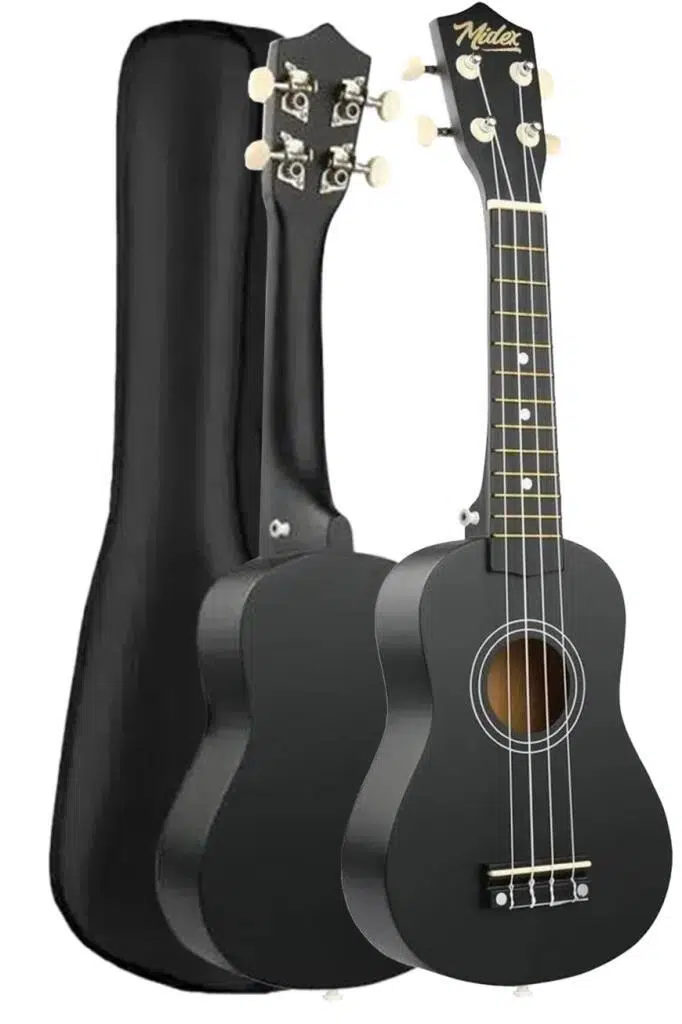 Midex UKX-901BK Siyah Soprano Ukulele (Askı Çanta Metod Pena)