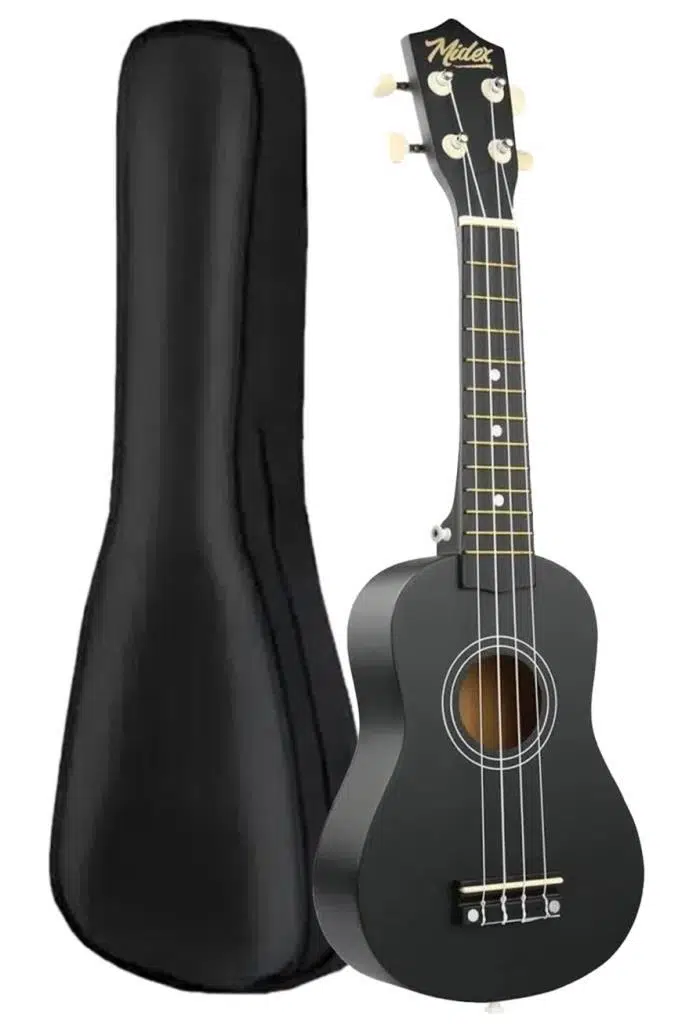 Midex UKX-901BK Siyah Soprano Ukulele (Askı Çanta Metod Pena)