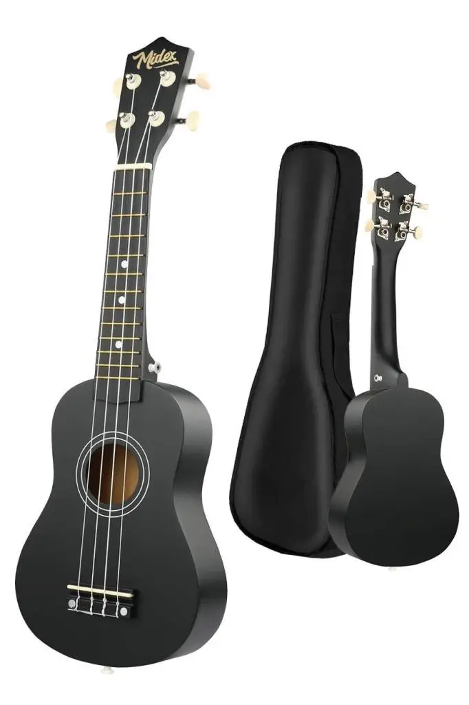 Midex UKX-901BK Siyah Soprano Ukulele (Askı Çanta Metod Pena)