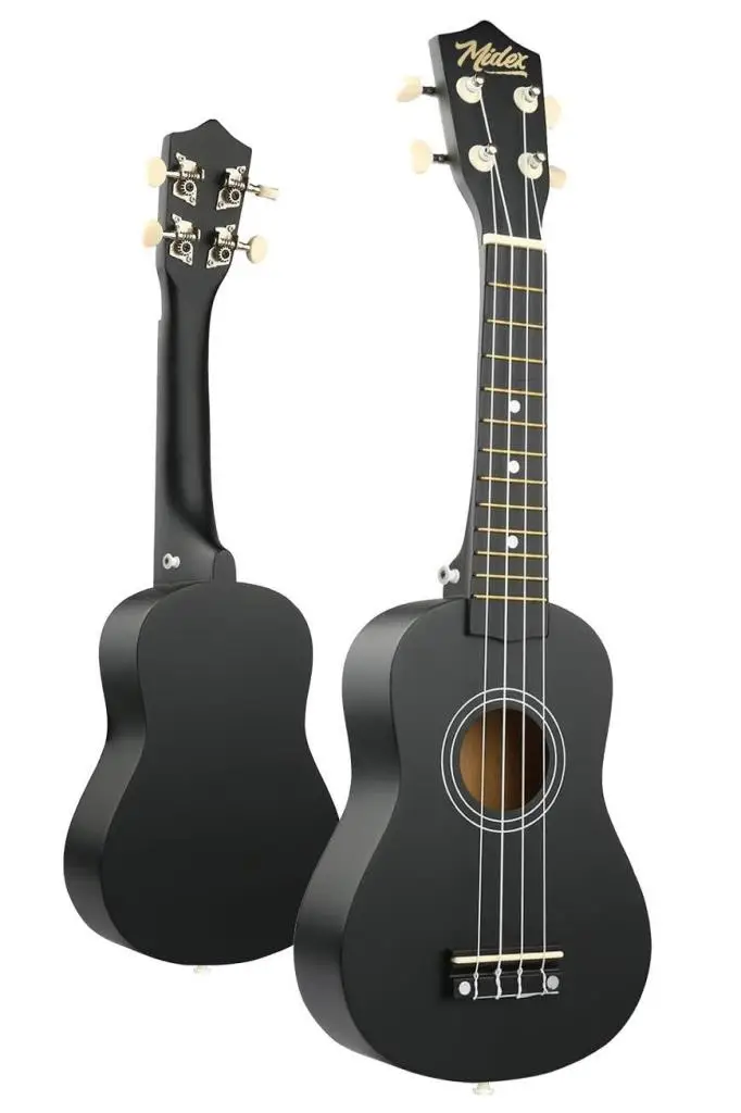 Midex UKX-901BK Siyah Soprano Ukulele (Askı Çanta Metod Pena)
