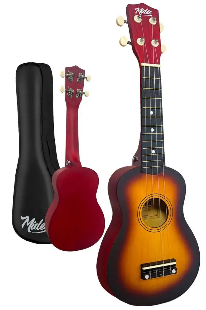 Midex UKX-901SB Sunburs Soprano Ukulele (Askı Çanta Metod Pena)