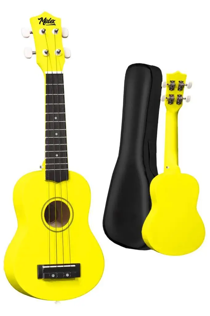 Midex UKX-901YLW Sarı Soprano Ukulele (Askı Çanta Metod Pena)