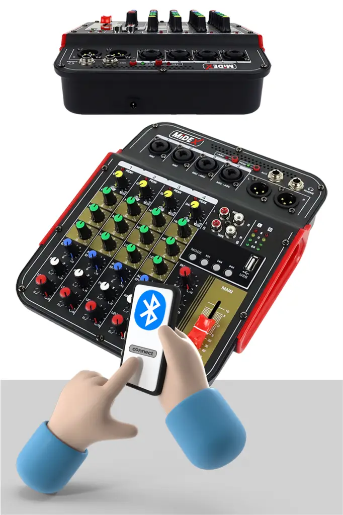 Midex Vokal Paket-2 CX1 Stüdyo Mikrofon 6 Kanal Stüdyo Kayıt Mikseri Kulaklık ve Full Set
