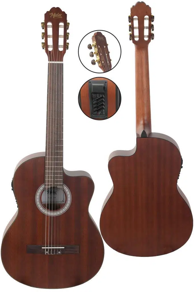 Midex X48-EQ Ekolayzerli Profesyonel Elektro Klasik Gitar Seti Maun Ağacı El Yapımı