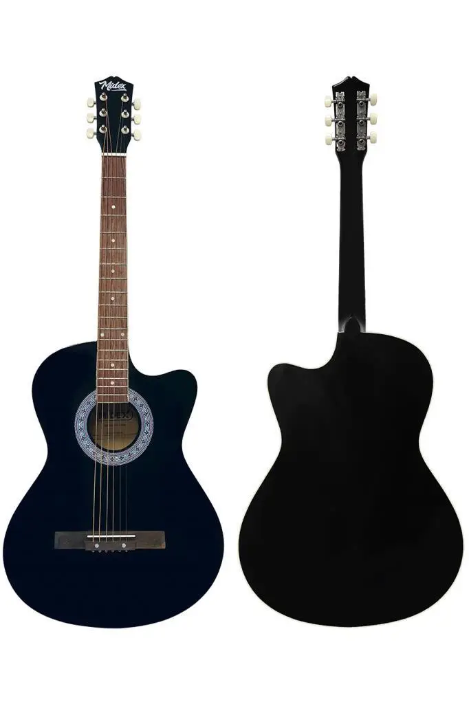 Midex XC-120 Siyah Kaliteli Akustik Gitar Gül Klavye Sap Ayarlı 4/4 Yetişkin Boy Full Set