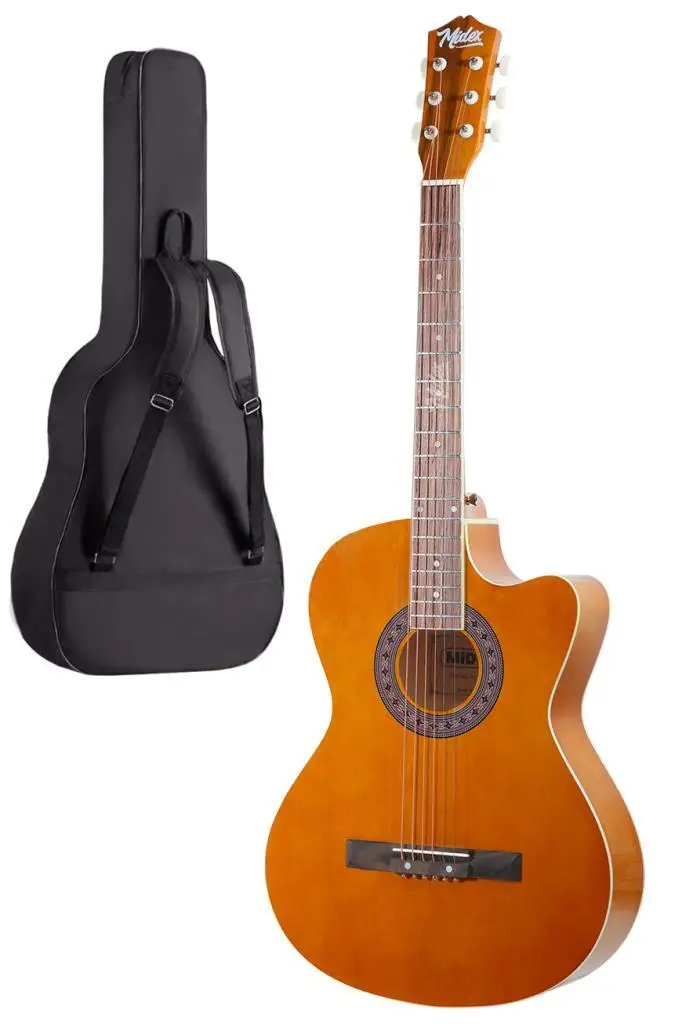 Midex XC-120BRW Kaliteli Akustik Gitar Gül Klavye Sap Ayarlı 4/4 Full Set