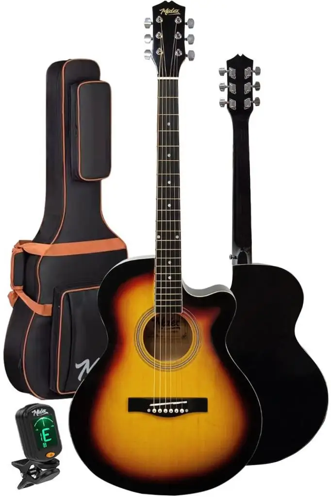Midex XC-200SB Kaliteli Akustik Gitar Seti 40 İnç 4/4 Yetişkin Full Set